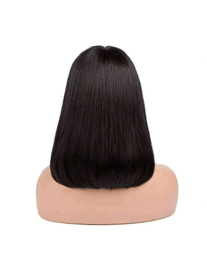 Short Bob Straight Human Hair Wig with Bangs