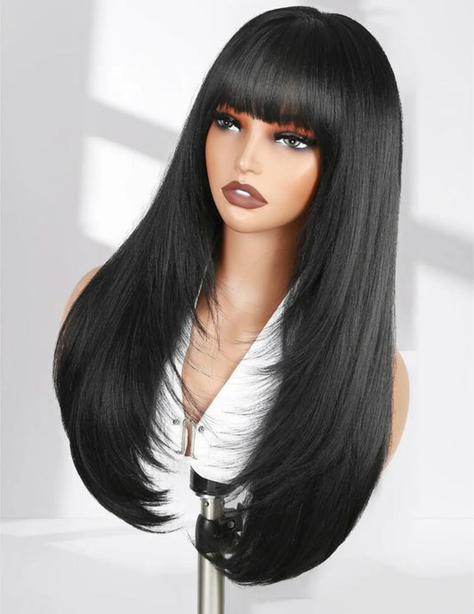 Effortless Glam Glueless Wig with Bangs