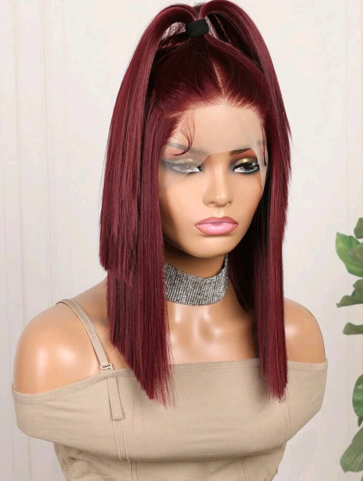 Burgundy Bliss 16" Lace Front Bob Wig