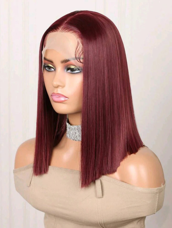 Burgundy Bliss 16" Lace Front Bob Wig