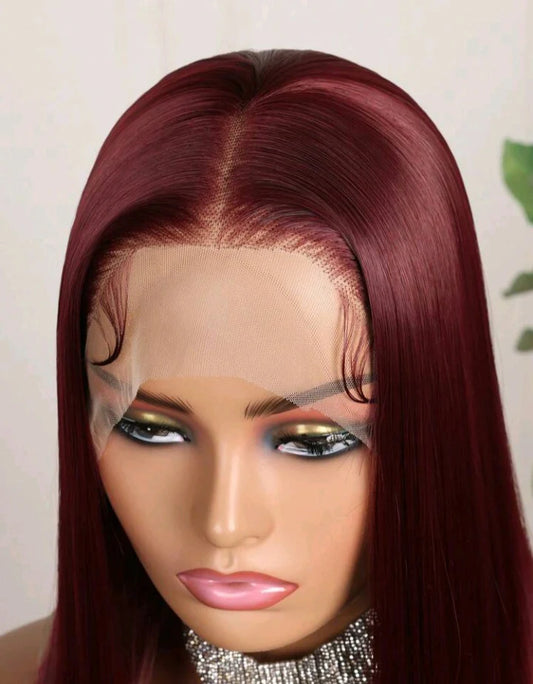 Burgundy Bliss 16" Lace Front Bob Wig